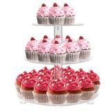 LoveDisplay Cupcake Stand, 3 Tier Cupcake Stand for 24 Cupcakes, Cupcake Tower Stand, Acrylic Cupcake Holder, Clear Dessert Stands for Party, Wedding, Birthday, Baby Shower