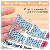 A-SUB Clear Sticker Paper for Inkjet Printers, Waterproof Translucent Printable Vinyl Sticker Paper - 50 Sheets 8.5x11 Inch Glossy Clear Label Paper for Custom Decals