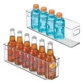 mDesign Plastic Kitchen Organizer - Storage Holder Bin with Handles for Pantry, Cupboard, Cabinet, Fridge/Freezer, Shelves, and Counter - Holds Canned Food, Snacks - 2 Pack - Clear