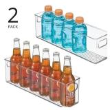 mDesign Plastic Kitchen Organizer - Storage Holder Bin with Handles for Pantry, Cupboard, Cabinet, Fridge/Freezer, Shelves, and Counter - Holds Canned Food, Snacks - 2 Pack - Clear