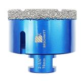 2-3/4 Inch Diamond Core Drill Bit for Porcelain Tile Ceramic Marble Granite Drilling,BRSCHNITT 1pc Vacuum Brazed Diamond Hole Saw with 5/8-11 Thread (70mm)