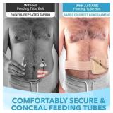 JJ Care Feeding Tube Belt (Small), Breathable PEG Tube Belt, Nylon Fabric Gtube Belt Compatible with PEG Tubes and Gastrostomy Tubes, Adjustable and Washable G Tube Holder
