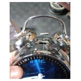 Peakeep Loud Alarm Clock for Heavy Sleepers Adults, Metal 4.5 Inches Twin Bell Battery Operated Analog Alarm Clocks for Bedrooms Decoration (Jewel Blue)