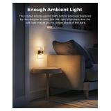 L LOHAS LED Night Light,Dimmable Night Lights Plug into Wall, 2 Pack Acrylic Nightlight with 0-100 LM Adjustable Brightness, 3000K Plug in Night Light with Dusk to Dawn Sensor, for Bathroom Hallway