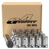 GAsupply 12x1.5 Lug Nuts Spline, Closed End Chrome Acorn Tuner Lug Nuts 1.38 Tall 3/4 Hex Conical Seat 60 Degree for Aftermarket Wheels, Pack of 20+1 Spline Tuner Socket Key