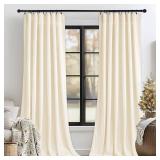 2pk Velvet Blackout Curtains Beige