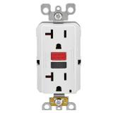 Leviton Mfg R12-Gfnt2-0Rw Outlet GFCI Self Test Red & Black Button- 15A - White