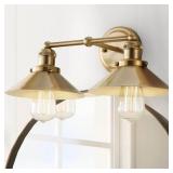 July 17.5  2-light Metal Vanity Light  Brass Gold