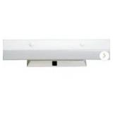 Nuvo 24 in. 4-Light White Vanity Light with White Channel Glass Shade