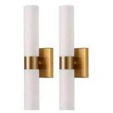 Nuvo 24 in. 4-Light White Vanity Light with White Channel Glass Shade