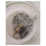 Modern Round Pendant Light 1-Light Electroplated Brass Circle Pendant Light for Kitchen Island with Water Glass Shade