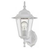 14.38 in. Hardwired White Outdoor Coach Sconce With No Bulbs Included