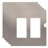 Nickel 2-Gang Wall Plate And Nickel 1 Gang Outlets, 10 Covers, 20 Outlets