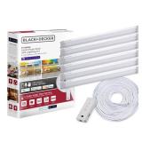 12 in. Direct Hardwired Kit Adjustable Silver Integrated LED Linkable 6-Bar Smart Under Cabinet Light