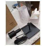 6 in. Black LED Rechargeable Battery Operated Wall Sconce with Fabric Shade, Remote Included