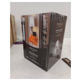 6 in. Black LED Rechargeable Battery Operated Wall Sconce with Fabric Shade, Remote Included