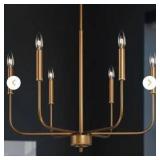 6-Light Dark Gold Linear Chandelier