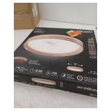 Callisto 15 in. Wood 5CCT LED Flush Mount Ceiling Light with Night Light Preset and Remote Included