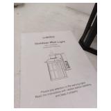 12.8 in. Black Motion Sensing Dusk to Dawn Outdoor Hardwired Wall Light Lantern Scone with Built-in 2 GFCI Outlet