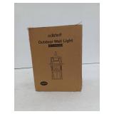 12.8 in. Black Motion Sensing Dusk to Dawn Outdoor Hardwired Wall Light Lantern Scone with Built-in 2 GFCI Outlet