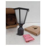 Hamilton 1-Light Black Outdoor Lamp Post Light Fixture with Opal Glass