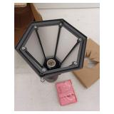 Hamilton 1-Light Black Outdoor Lamp Post Light Fixture with Opal Glass