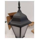 Hamilton 1-Light Black Outdoor Lamp Post Light Fixture with Opal Glass