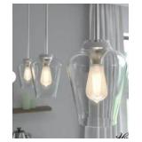 Vidria 1 Light Brushed Nickel Mini Pendant Light with Clear Glass Shade Kitchen Light