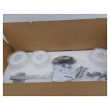 Replay Collection 22 in. 3-Light Brushed Nickel Etched White Glass Modern Bathroom Vanity Light