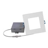 NICOR Lighting 4 inch Square White Flat Panel LED Downlight in 4000K, 18 Pack