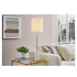 Ashton 34 in. White Table Lamp with Marble Base
