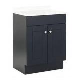 Project Source Dover 24-in Navy Blue Single Sink Bathroom Vanity