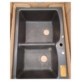 KOHLER Ealing Drop-in or undermount 33-in x 22-in Composite Double Bowl Kitchen Sink