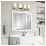 Wyndham 36-Inch Wood Medicine Cabinet in White