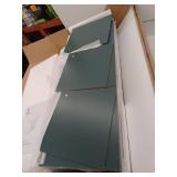 VEIKOUS 31.6 in. H x 23.6 in. W x 11.8 in. D Freestanding Linen Cabinet with Adjustable Shelf, Teal Blue