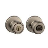 Kwikset Tylo Keyed Entry Door Knob in AB