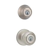 Kwikset 690CV 15 SMT CP K6 V1 Cove Entry Lockset Combo Pack, Satin Nickel, Keyed Alike, (Incomplete)