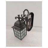 Project Source Outdoor Wall Lantern, Matte Black, Frosted  Glass