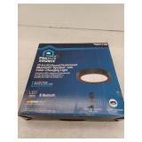 Project Source 1 -Light 13-in Matte Black Smart Integrated LED Flush Mount Light With Bluetooth And Remote