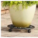 allen + roth 17-in L x 17-in D x 2.7-in H Black Plant Caddy (Incomplete)