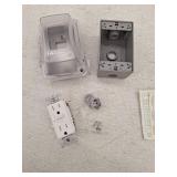 TayMac Clear Non-Metallic Vertical/Horizontal Weatherproof In-Use Outdoor GFCI Kit