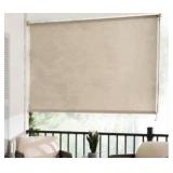 allen + roth 72-in x 72-in Sand Light Filtering Cordless Outdoor Roller Shade