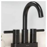 allen + roth Harlow Simplefit Matte Black 4-in centerset 2-handle WaterSense Faucet