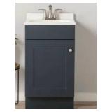Project Source Dover 18-in Navy Blue Single Sink Bathroom Vanity with White Cultured Marble Sink