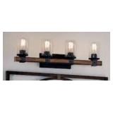 Barrington 29.5-in 4 Light Distressed Black Farmhouse Bathroom Vanity Light Bar