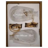 2 Pack Glass Pendant Lights Kitchen Island Gold Vintage Pendant Light Hand-Blown Hammered Clear Glass Hanging Light Fixtures E26 Brass Pendant Light for Kitchen Sink Dining Room - Retail: $97