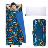 Kids Original Nap Mat Cozy Kids Sleep Mat with Pillow, Ideal for School & Travel - Jurassic Dinosaurs - Retail: $60