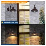 2-Pack Dusk to Dawn Outdoor Wall Lights, Waterproof Farmhouse Gooseneck Barn Lights, 11.5