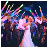 100 PCS Foam Glow Sticks, Bulk Glow Sticks with 3 Modes Colorful Flashing, LED Light Sticks, Glow in Dark Party Supplies for Wedding, Raves, Birthday, Christmas, New Year - Retail: $80