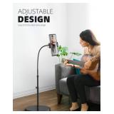Tablet Floor Stand Holder - Gooseneck Tablet Mount for Bed, 63 Adjustable Height & 10.6lb Stable Base, for 4.7-13" Tablets, iPad Pro 13/9.7, Air, Mini, Galaxy Tab, Kindle, Phones - Retail: $50"